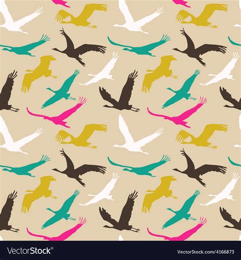 Seamless pattern of flying birds Royalty Free Vector Image