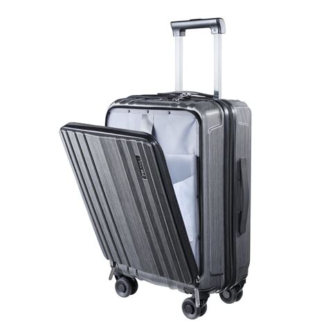 Carry on Luggage 21 Inch with Front Pocket for 15.6" Laptop, Lightweight ABS+PC Hardshell ...