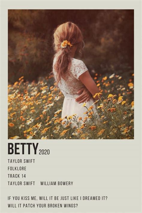 taylor swift betty folklore minimalist poster minimal poster polaroid | Taylor swift posters ...
