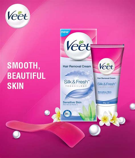 Veet Silk & Fresh Hair Removal Cream, Sensitive Skin - 60 g: Buy Veet Silk & Fresh Hair Removal ...