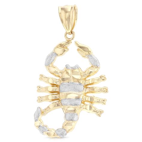 Ioka - 14K Two Tone Gold Scorpion Charm Pendant For Necklace or Chain - Walmart.com - Walmart.com