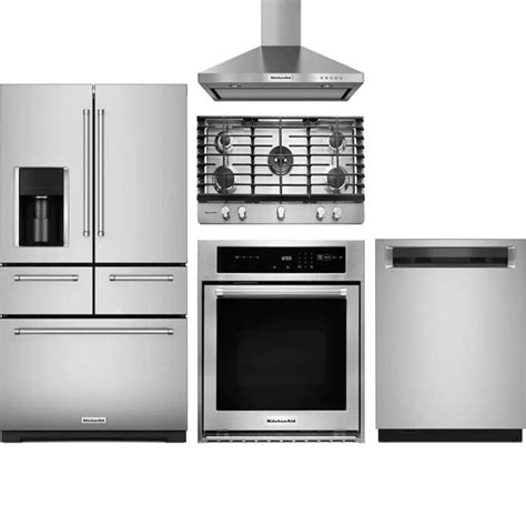 Shop KitchenAid French-Door Refrigerator & Gas Cooktop Suite in Stainless Steel at Lowes.com