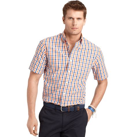 Lyst - Izod Shirt Short Sleeve Gingham Check Shirt for Men