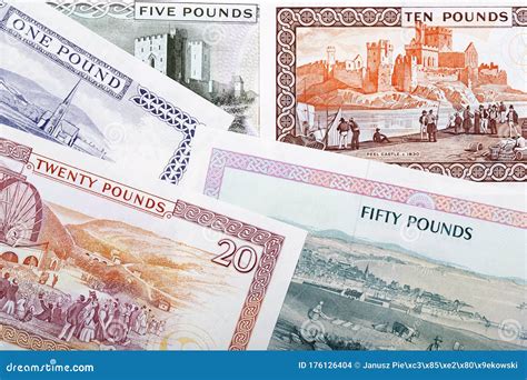 Currency of the Isle of Man - Pounds a Background Stock Photo - Image of currency, cash: 176126404