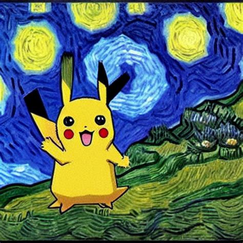 prompthunt: van Gogh paintings pokemon card Pikachu