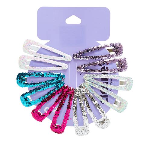 Glitter Princess Snap Hair Clips | Claire's US