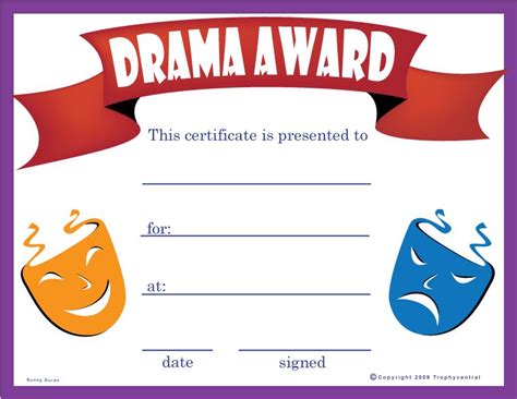 Drama Award Certificates $0.00 J,K,P,K,G,A, | Awards certificates template, Certificate ...