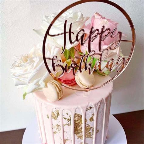 Happy Birthday Round Mirror Acrylic Cake Topper – Deezee Designs