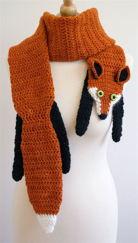 PDF Pattern for Fox Scarf Crochet Pattern Animal Scarf