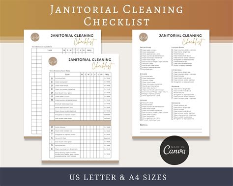 Editable Janitorial Cleaning Checklist, Cleaning Service Checklist, Cleaning Checklist ...