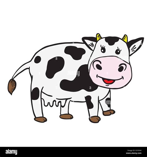 cartoon illustration of cute cow Stock Vector Image & Art - Alamy