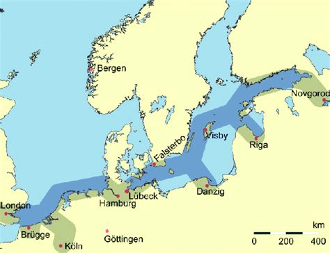 9: Map showing the cities that formed the Hanseatic League [Gee 1929] | Download Scientific Diagram