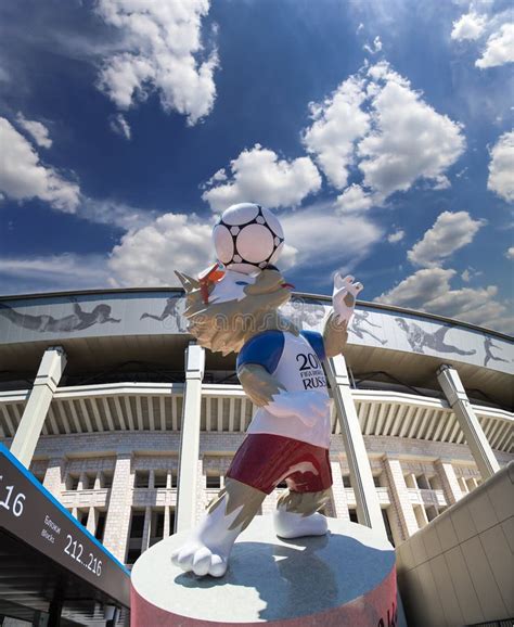 Official Mascot of the 2018 FIFA World Cup in Russia-- Wolf Zabivaka and Luzhniki Olympic ...