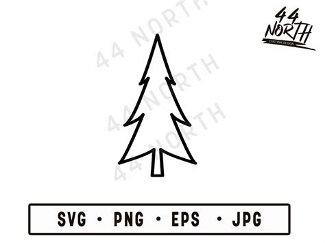 Pine Tree Outline SVG Digital Download Png Jpeg Eps Svg - Etsy