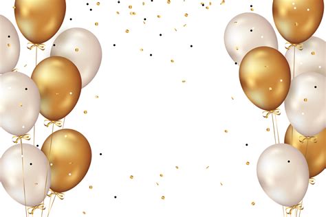 Download Confetti And luxury gold Balloon Birthday Celebration border for free | Gold balloons ...