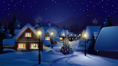 Christmas Tree Village 4K #8030h Wallpaper PC Desktop