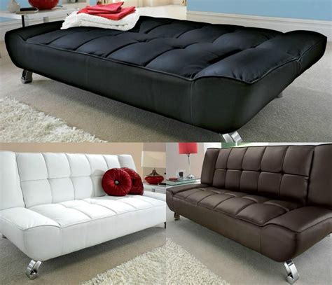 Modern, Leather Sofa, Sofa Bed, 3 seater, Futon, Day Bed. leather ...