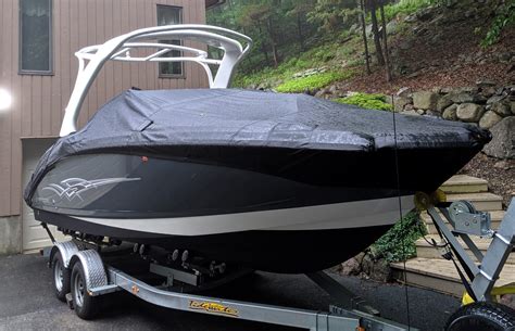 2008-2019 Chaparral 264 Sunesta High windshield, with Arch Mooring Cover, Outer Armor, Black ...