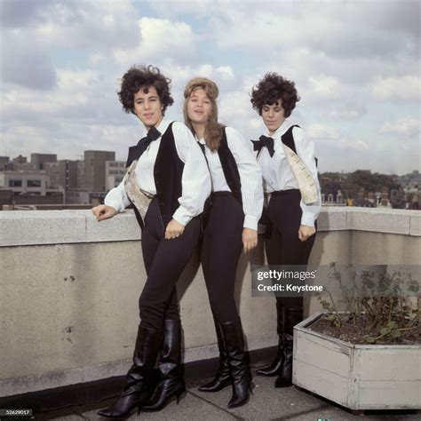 Three members of the singing group the Shangri-Las on a visit to... News Photo - Getty Images