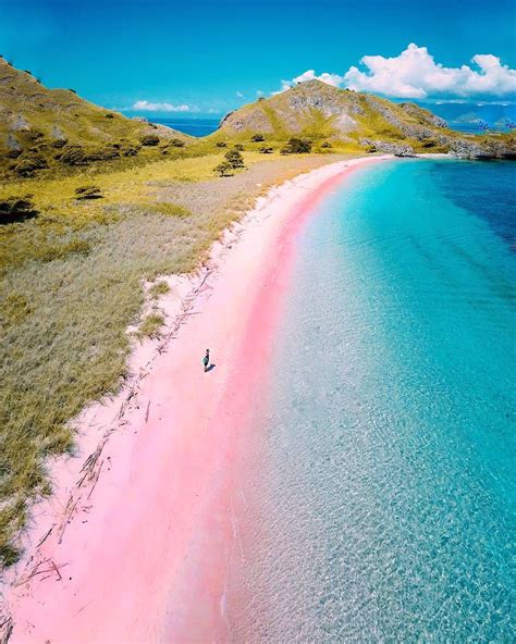 Pink Beach or the unique beach with pink or red sand