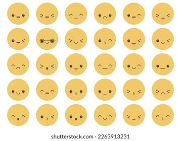 Cartoon Emoji Faces Different Mood Vector Stock Vector (Royalty Free) 2263913231 | Shutterstock