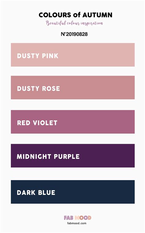 Autumn Color 2019 { Dusty Pink + Dusty Rose + Red Violet + Dark Blue + Midnight Purple }