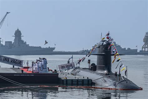 Commissioning of INS Vagir, the fifth Kalvari-class submarine entirely made in India based on ...