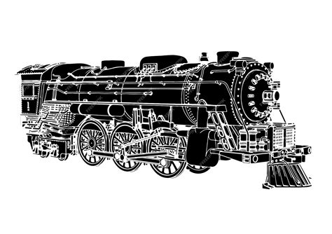 Premium Vector | Figure silhouette of an old train on a white ...