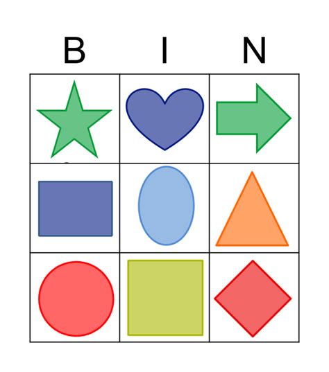 Shapes Bingo Card