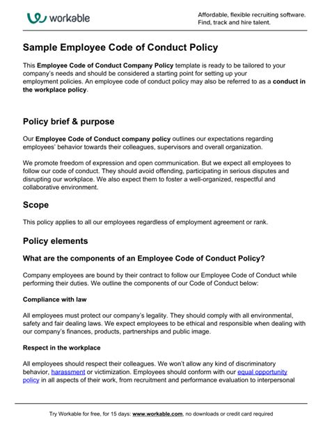 employee-code-of-conduct-company-policy