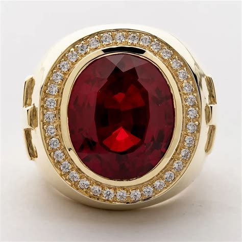 Best Selling 14K Yellow Gold Huge Ruby Bishop Ring. 100% Handmade. Best ...