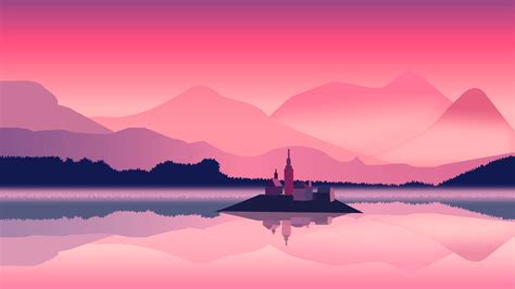 Pink landscape [1920x1080] : MinimalWallpaper