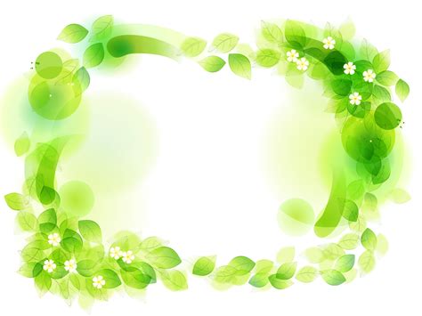 Green Floral Frame Powerpoint Template PPT Backgrounds, Green Floral ...