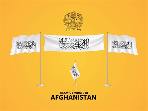 Islamic Emirate of Afghanistan vector elements. Taliban Islamic state. Afghani Taliban flag ...