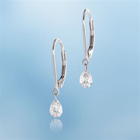 Dancing Diamond Pear Shaped Diamond Earrings - 1/2 carat Pear Shape Diamonds