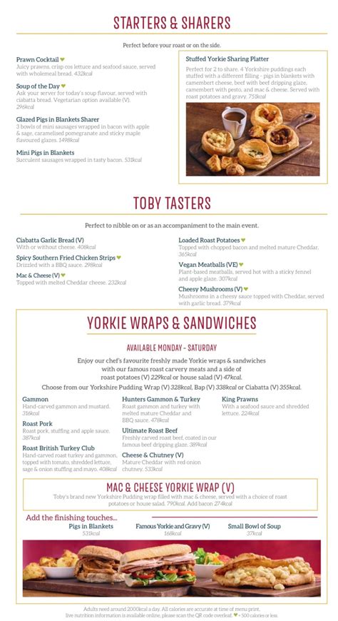 Toby Carvery – Crown Bromley Bromley's full menu online