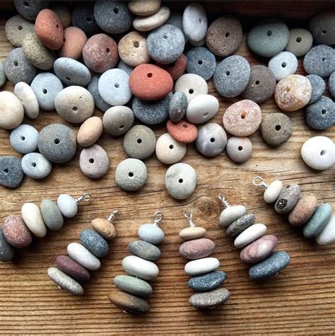 Beach stone necklace sterling silver gold natural stone | Etsy | Pebble jewelry, Beach stones ...