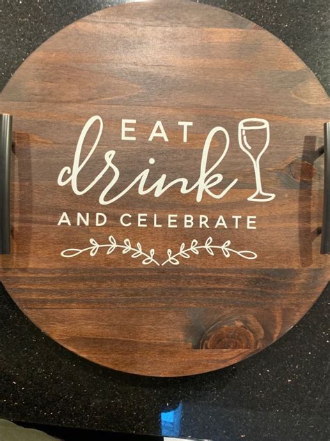 17 in wood serving tray or lazy Susan | Handmade wood signs, Serving ...