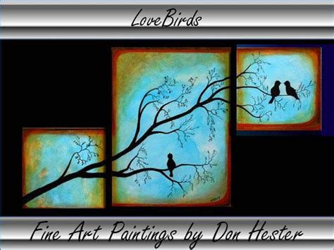 ORIGINAL Bird Painting, Birds In a Tree, 24x42 Original acrylic ...