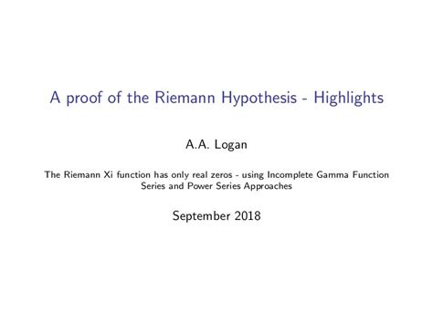 Riemann hypothesis proof_highlights_presentation