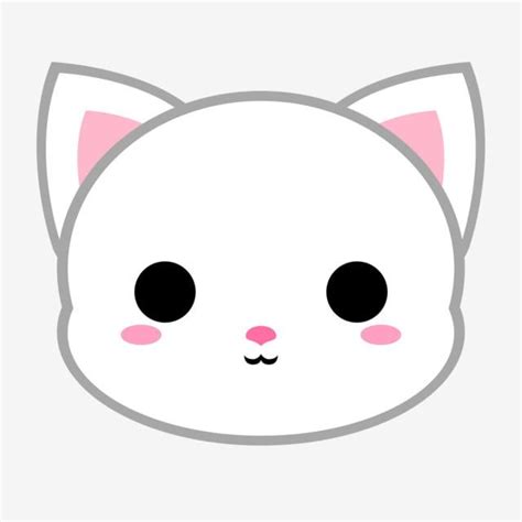 Cute cat head clipart png images cute white cat head cat animal white png image for free ...