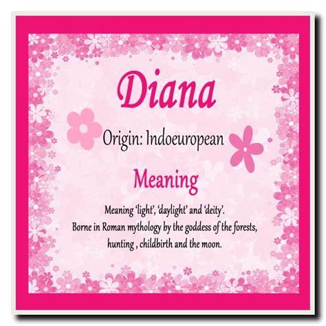 Diana Personalised Name Meaning Coaster - The Card Zoo