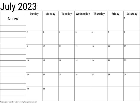 June 2023 Calendar With Notes And Holidays - Handy Calendars