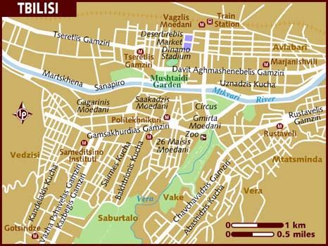 Road map of Tbilisi city. Tbilisi city road map | Vidiani.com | Maps of all countries in one place