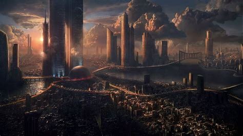 Sci Fi Futuristic City Cities Art Artwork, Future City Art HD wallpaper ...