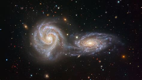 Hubble's dazzling display of two colliding galaxies