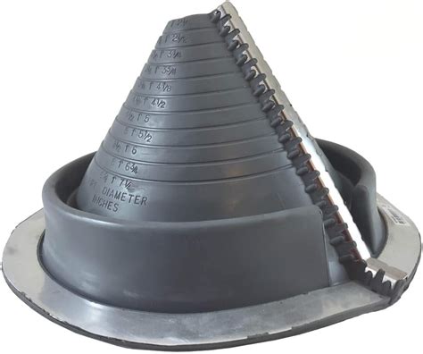 DEKTITE Round Base Pipe Flashing Boot: #802 (RF802G) RETROFIT Gray EPDM Flexible Pipe Flashing ...