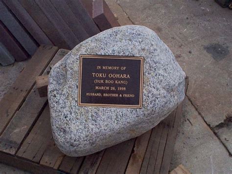 Bronze Memorial Plaque on River Rock - Santa Barbara Monumental