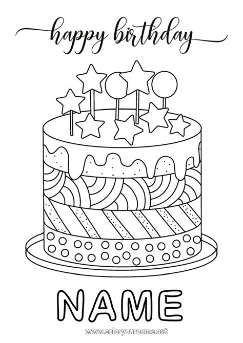 Happy Birthday Cake Coloring Page The Cake Boutique - vrogue.co