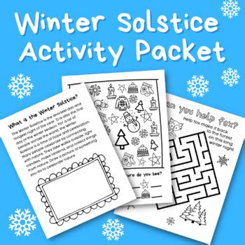 Winter Solstice Activities and Printables Packet | Winter Holiday